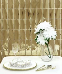 HIER_3300 Backdrop Panels Shiny Champagne Metallic Foil Rectangle Curtain Party Backdrop Door Window Curtain - 3ftx6.5ft