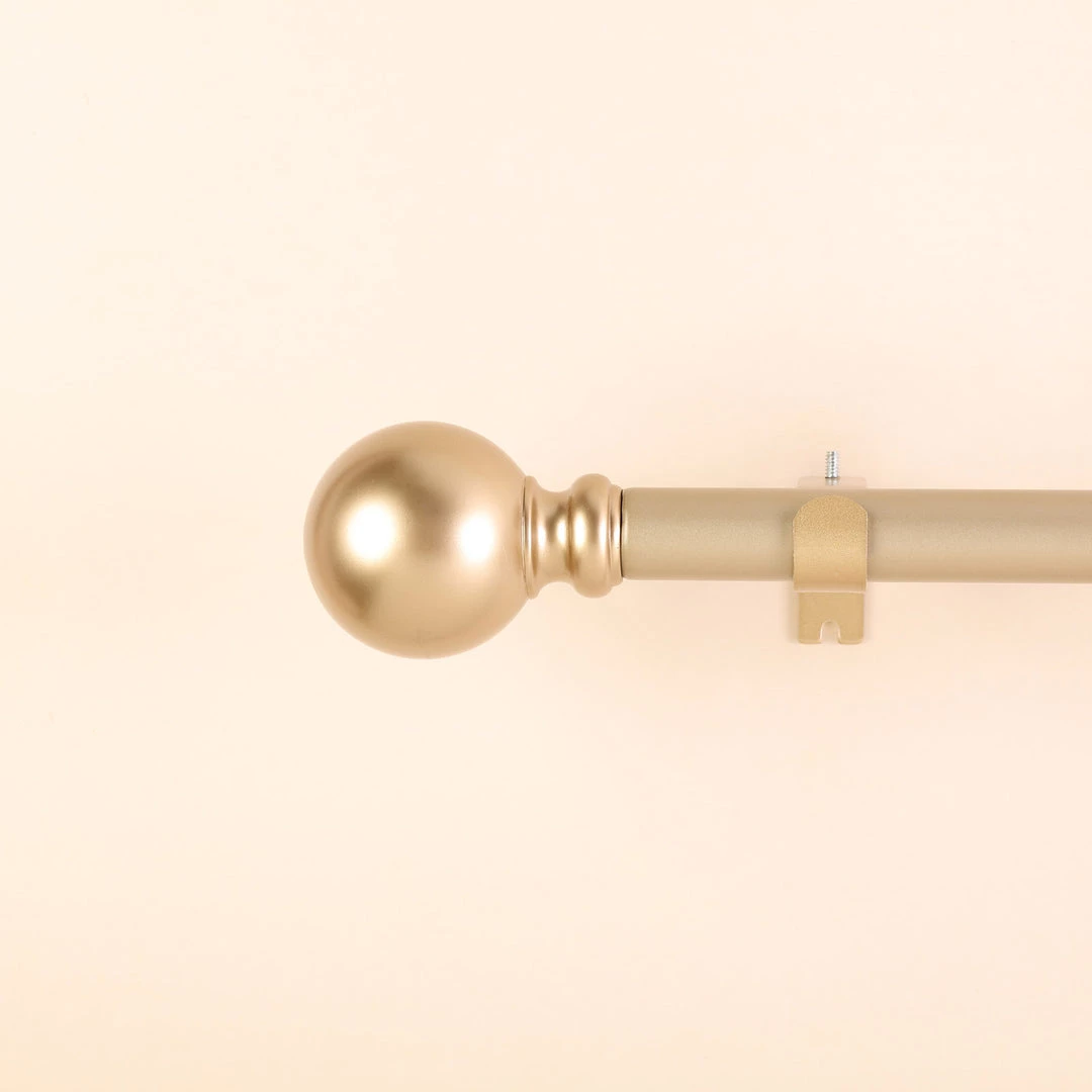 HIER_3160 42"-126" Adjustable Curtain Rod Set, Gold, Round Finials 15 HIER_3160 42"-126" Adjustable Curtain Rod Set, Gold, Round Finials