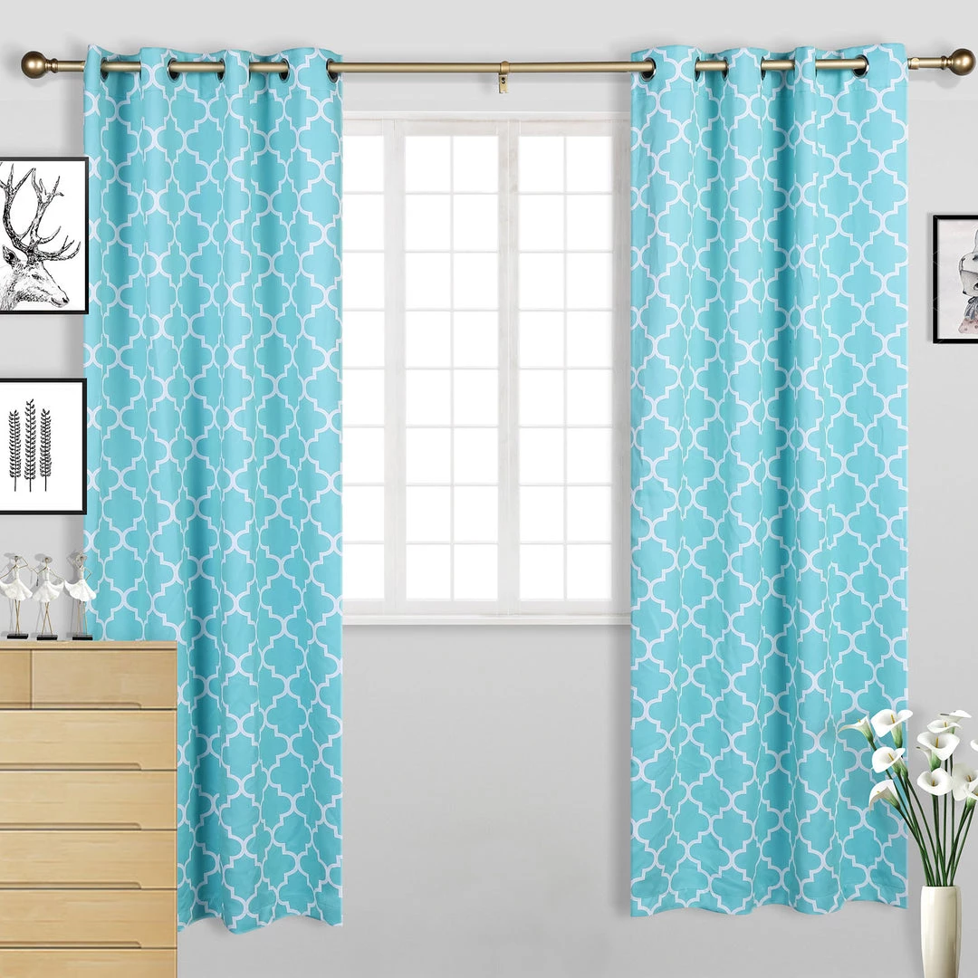 HIER_3160 42"-126" Adjustable Curtain Rod Set, Gold, Round Finials 12 HIER_3160 42"-126" Adjustable Curtain Rod Set, Gold, Round Finials