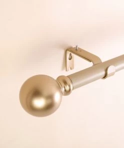 HIER_3160 42"-126" Adjustable Curtain Rod Set, Gold, Round Finials 25 HIER_3160 42