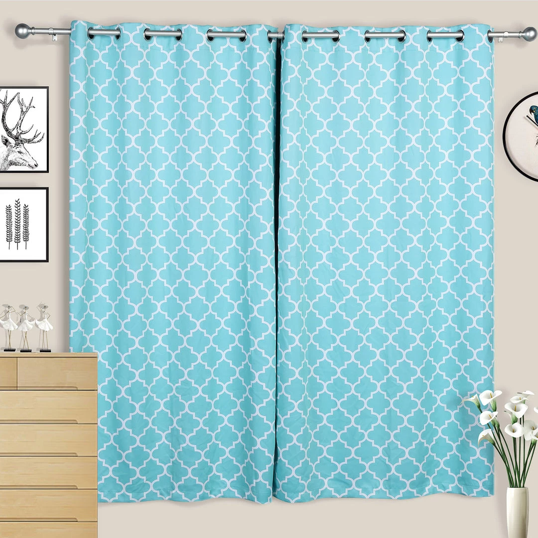 HIER_3160 42"-126" Adjustable Curtain Rod Set, Silver, Round Finials Home Décor 10 HIER_3160 42"-126" Adjustable Curtain Rod Set, Silver, Round Finials Home Décor