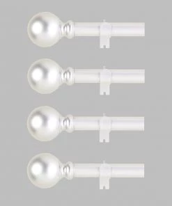 HIER_3160 42"-126" Adjustable Curtain Rod Set, Silver, Round Finials Home Décor 34 HIER_3160 42