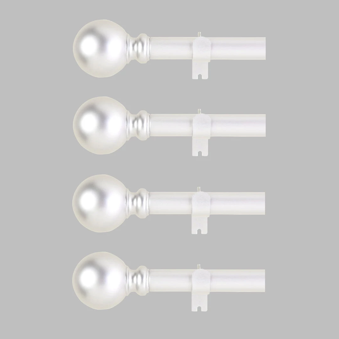 HIER_3160 42"-126" Adjustable Curtain Rod Set, Silver, Round Finials Home Décor 17 HIER_3160 42"-126" Adjustable Curtain Rod Set, Silver, Round Finials Home Décor
