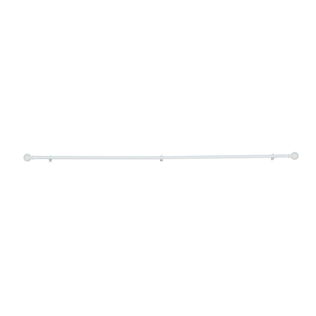 HIER_3160 Home Décor 42"-126" Adjustable Curtain Rod Set, White, Round Finials 17 HIER_3160 Home Décor 42"-126" Adjustable Curtain Rod Set, White, Round Finials