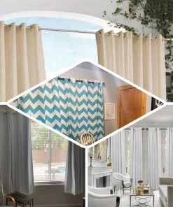 HIER_3160 Home Décor 42"-126" Adjustable Curtain Rod Set, White, Round Finials 21 HIER_3160 Home Décor 42