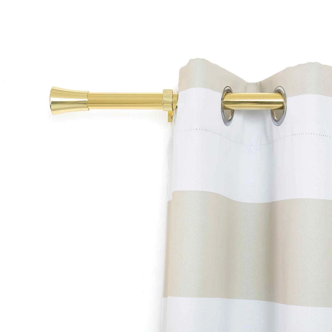 HIER_3160 42"-126" Metal Adjustable Curtain Rods, Gold, Trumpet Finials 11 HIER_3160 42"-126" Metal Adjustable Curtain Rods, Gold, Trumpet Finials