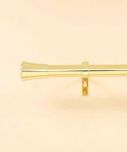 HIER_3160 42"-126" Metal Adjustable Curtain Rods, Gold, Trumpet Finials 22 HIER_3160 42