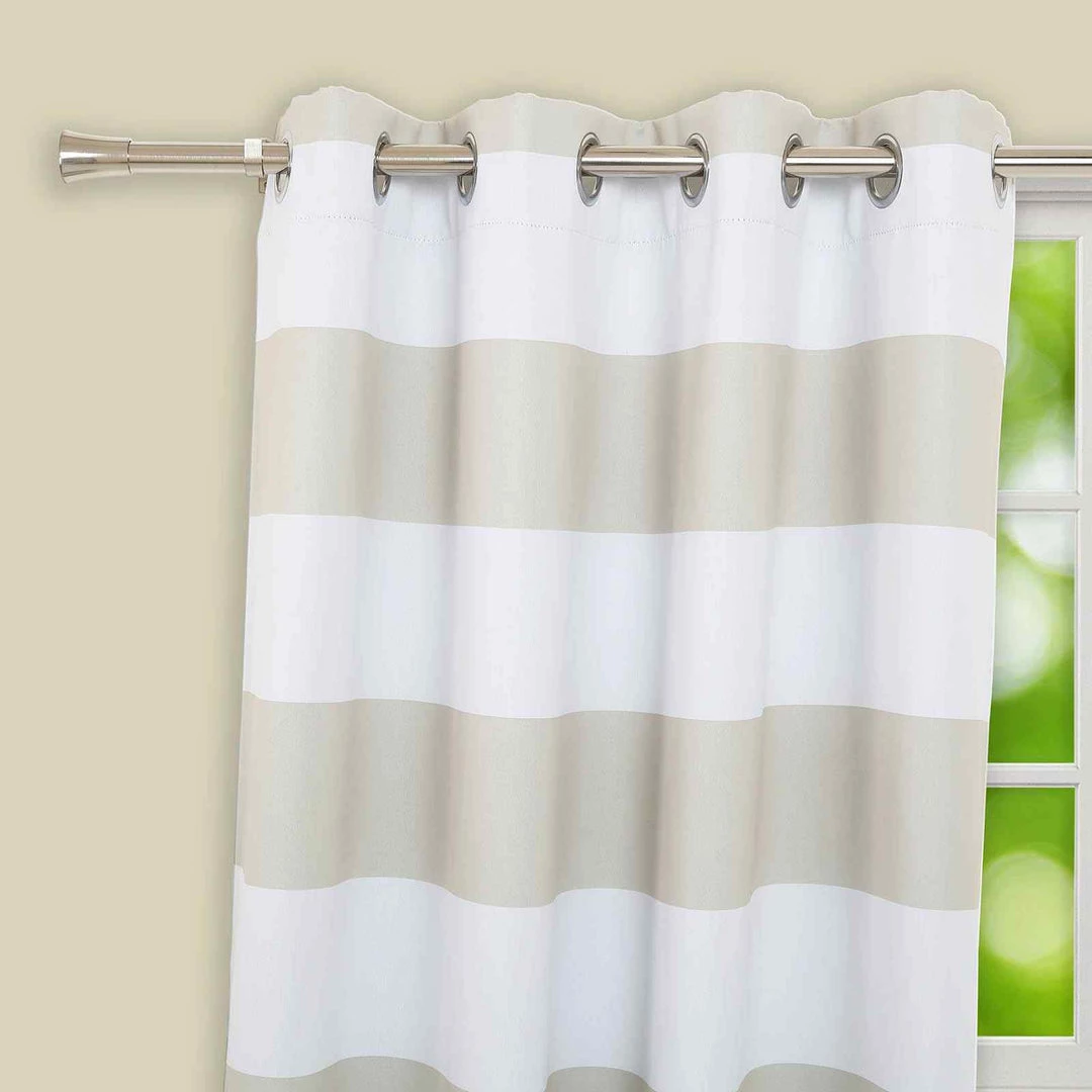 HIER_3160 42"-126" Adjustable Metal Curtain Rod Set, Silver, Trumpet Finials 6 HIER_3160 42"-126" Adjustable Metal Curtain Rod Set, Silver, Trumpet Finials