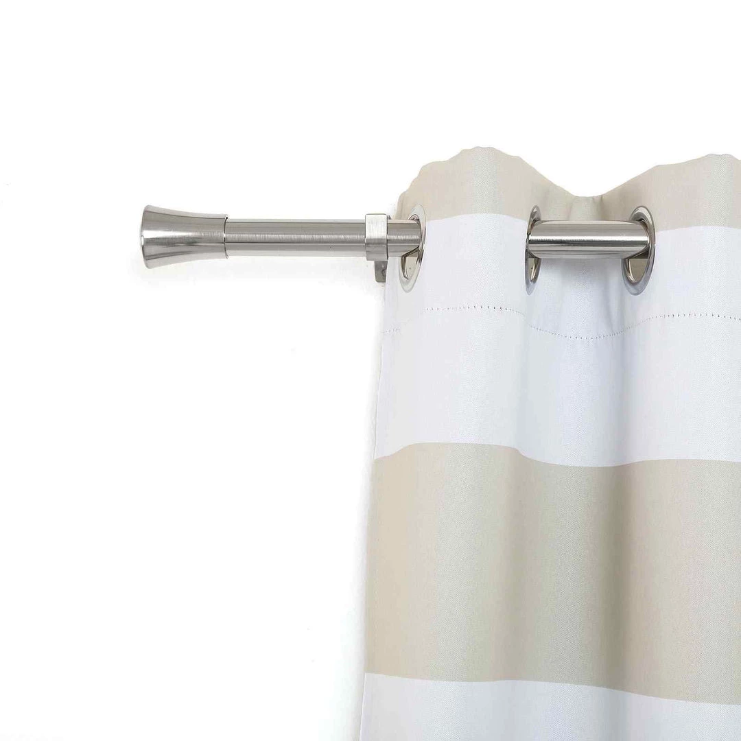 HIER_3160 42"-126" Adjustable Metal Curtain Rod Set, Silver, Trumpet Finials 13 HIER_3160 42"-126" Adjustable Metal Curtain Rod Set, Silver, Trumpet Finials