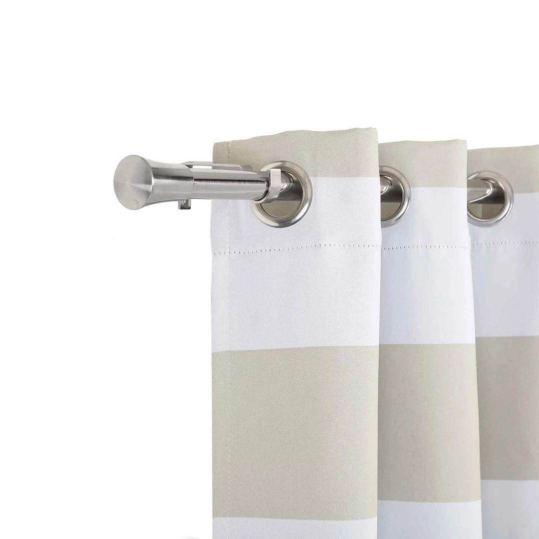 HIER_3160 42"-126" Adjustable Metal Curtain Rod Set, Silver, Trumpet Finials 12 HIER_3160 42"-126" Adjustable Metal Curtain Rod Set, Silver, Trumpet Finials