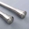 HIER_3160 42"-126" Adjustable Metal Curtain Rod Set, Silver, Trumpet Finials