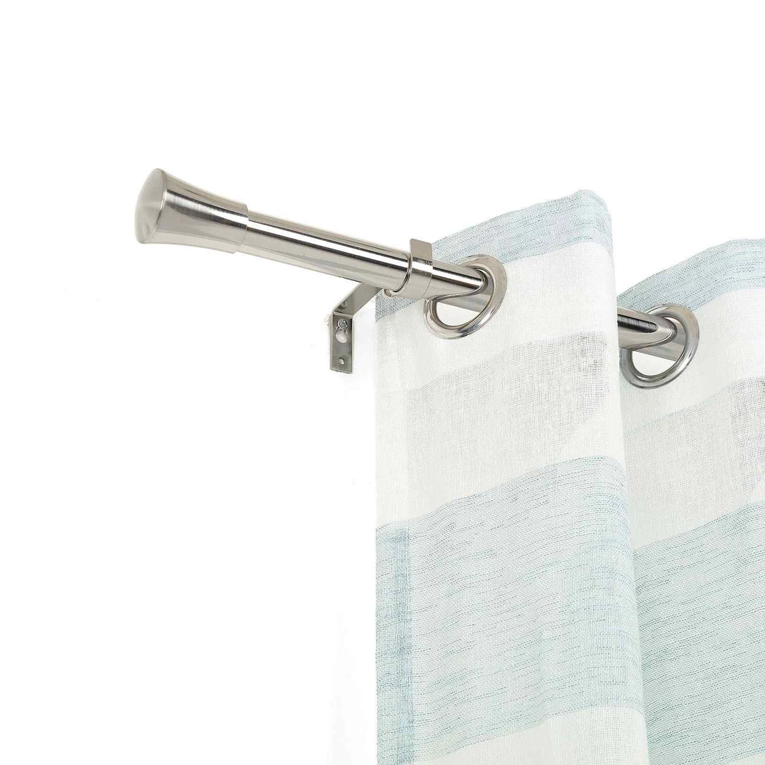 HIER_3160 42"-126" Adjustable Metal Curtain Rod Set, Silver, Trumpet Finials 11 HIER_3160 42"-126" Adjustable Metal Curtain Rod Set, Silver, Trumpet Finials