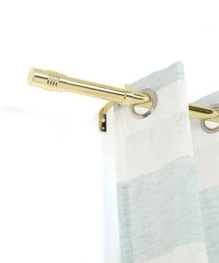 HIER_3160 42"-126" Adjustable Metal Curtain Rods, Gold, Designer Cylinder Finials Home Décor 26 HIER_3160 42