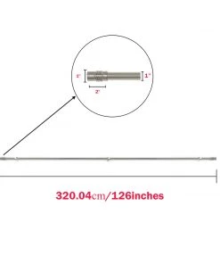 HIER_3160 42"-126" Adjustable Metal Curtain Rod Set, Silver, Designer Cylinder Finials Home Décor 16 HIER_3160 42