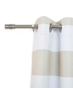 HIER_3160 42"-126" Adjustable Metal Curtain Rod Set, Silver, Designer Cylinder Finials Home Décor 26 HIER_3160 42