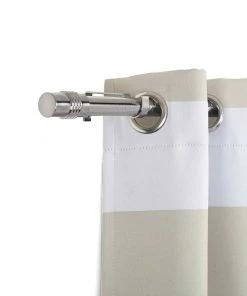 HIER_3160 42"-126" Adjustable Metal Curtain Rod Set, Silver, Designer Cylinder Finials Home Décor 25 HIER_3160 42