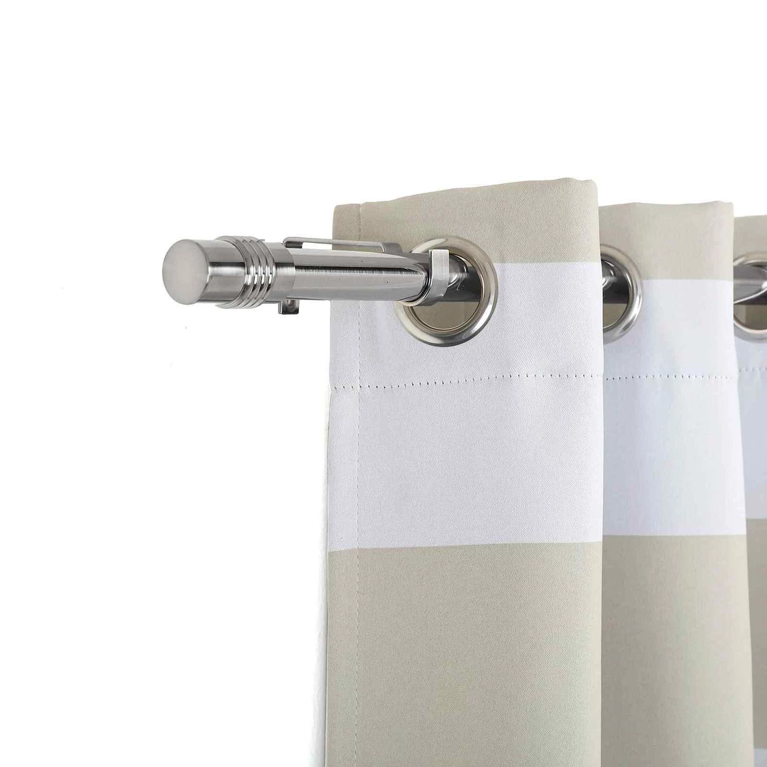 HIER_3160 42"-126" Adjustable Metal Curtain Rod Set, Silver, Designer Cylinder Finials Home Décor 12 HIER_3160 42"-126" Adjustable Metal Curtain Rod Set, Silver, Designer Cylinder Finials Home Décor