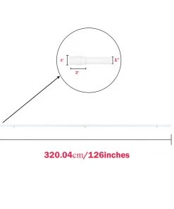 HIER_3160 42"-126" Adjustable Metal Curtain Rods, White, Designer Cylinder Finials 17 HIER_3160 42
