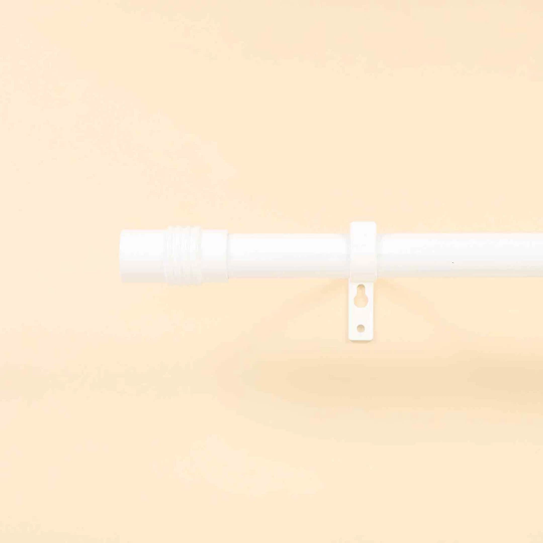 HIER_3160 42"-126" Adjustable Metal Curtain Rods, White, Designer Cylinder Finials 11 HIER_3160 42"-126" Adjustable Metal Curtain Rods, White, Designer Cylinder Finials