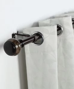 HIER_3160 42"-126" Adjustable Curtain Rod Set, Chocolate Brown, Marble Finials Home Décor 23 HIER_3160 42