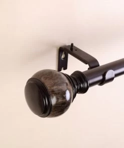 HIER_3160 42"-126" Adjustable Curtain Rod Set, Chocolate Brown, Marble Finials Home Décor 24 HIER_3160 42