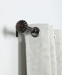 HIER_3160 42"-126" Adjustable Curtain Rod Set, Gold Brown, Pumpkin Finials 25 HIER_3160 42