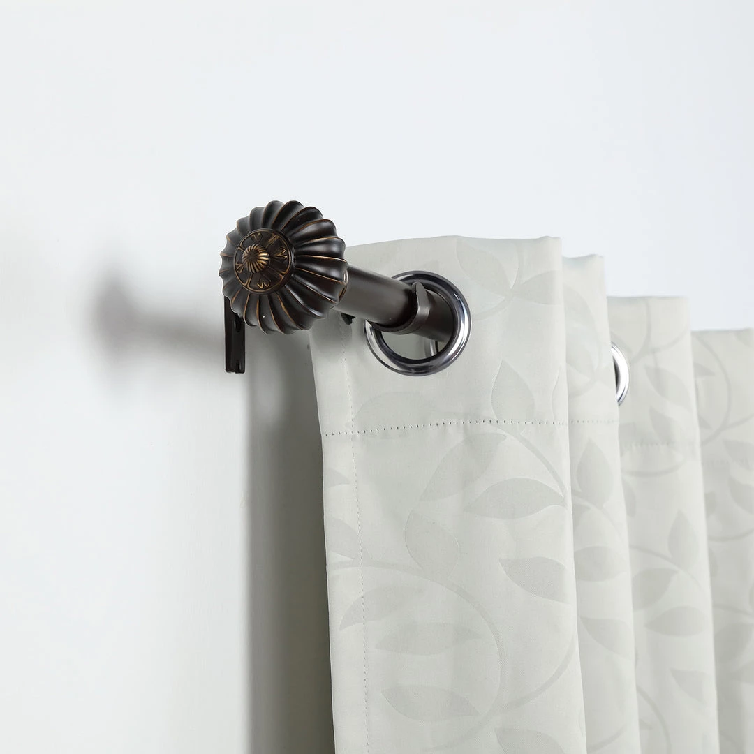 HIER_3160 42"-126" Adjustable Curtain Rod Set, Gold Brown, Pumpkin Finials 11 HIER_3160 42"-126" Adjustable Curtain Rod Set, Gold Brown, Pumpkin Finials