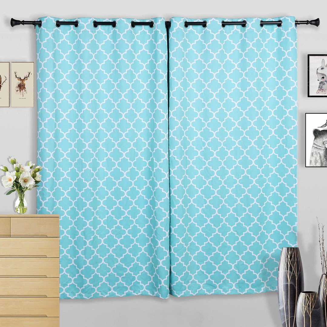 HIER_3160 42"-126" Adjustable Curtain Rod Set, Black, Teardrop Finials 6 HIER_3160 42"-126" Adjustable Curtain Rod Set, Black, Teardrop Finials