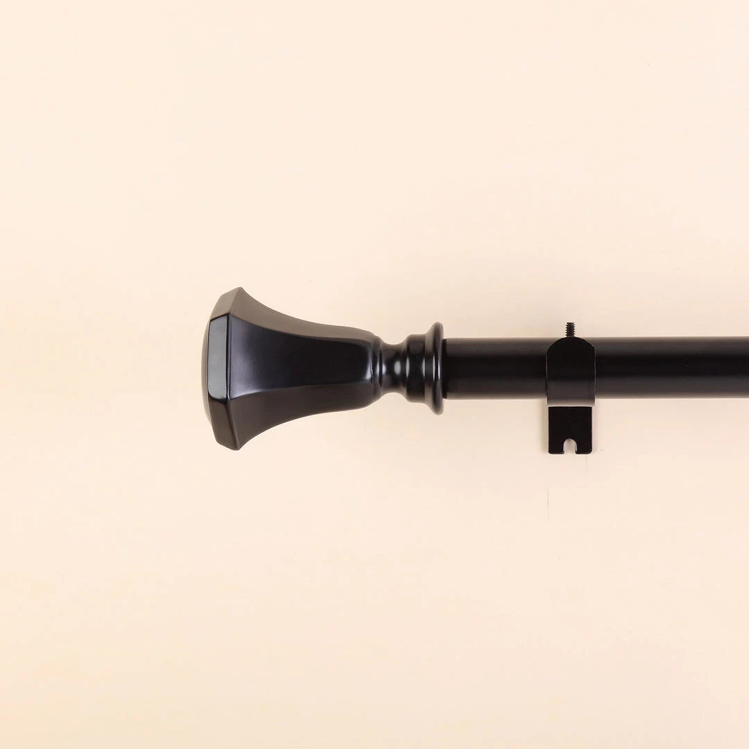 HIER_3160 42"-126" Adjustable Curtain Rod Set, Black, Teardrop Finials 13 HIER_3160 42"-126" Adjustable Curtain Rod Set, Black, Teardrop Finials