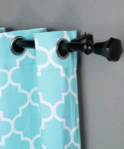 HIER_3160 42"-126" Adjustable Curtain Rod Set, Black, Teardrop Finials 26 HIER_3160 42