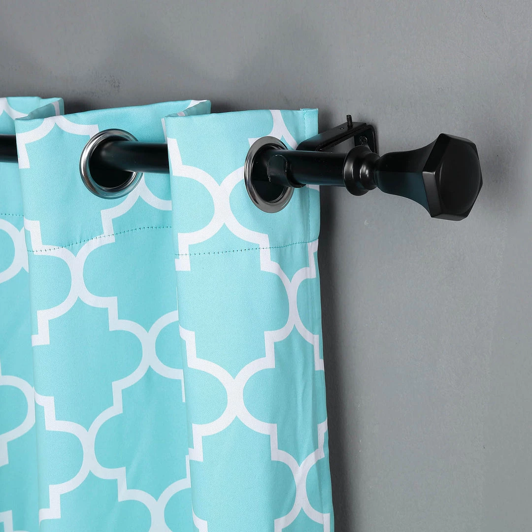 HIER_3160 42"-126" Adjustable Curtain Rod Set, Black, Teardrop Finials 10 HIER_3160 42"-126" Adjustable Curtain Rod Set, Black, Teardrop Finials