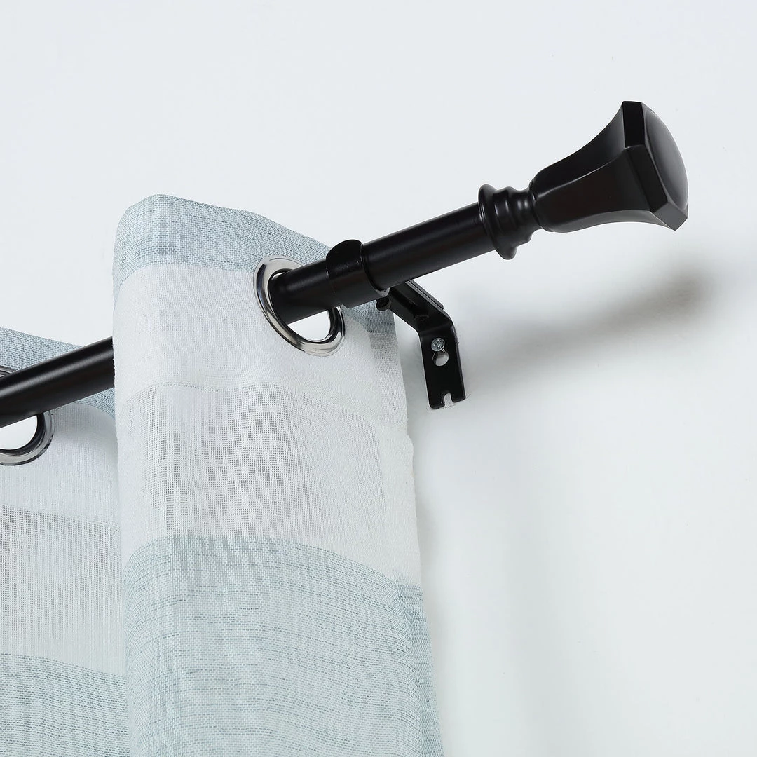 HIER_3160 42"-126" Adjustable Curtain Rod Set, Black, Teardrop Finials 14 HIER_3160 42"-126" Adjustable Curtain Rod Set, Black, Teardrop Finials