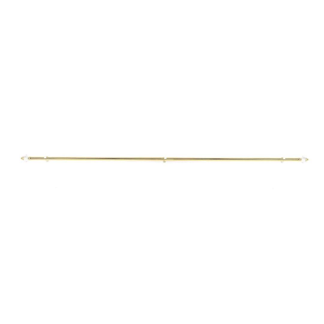 HIER_3160 42"-126" Adjustable Metal Curtain Rod Set, Gold, Acrylic Designer Finials 12 HIER_3160 42"-126" Adjustable Metal Curtain Rod Set, Gold, Acrylic Designer Finials