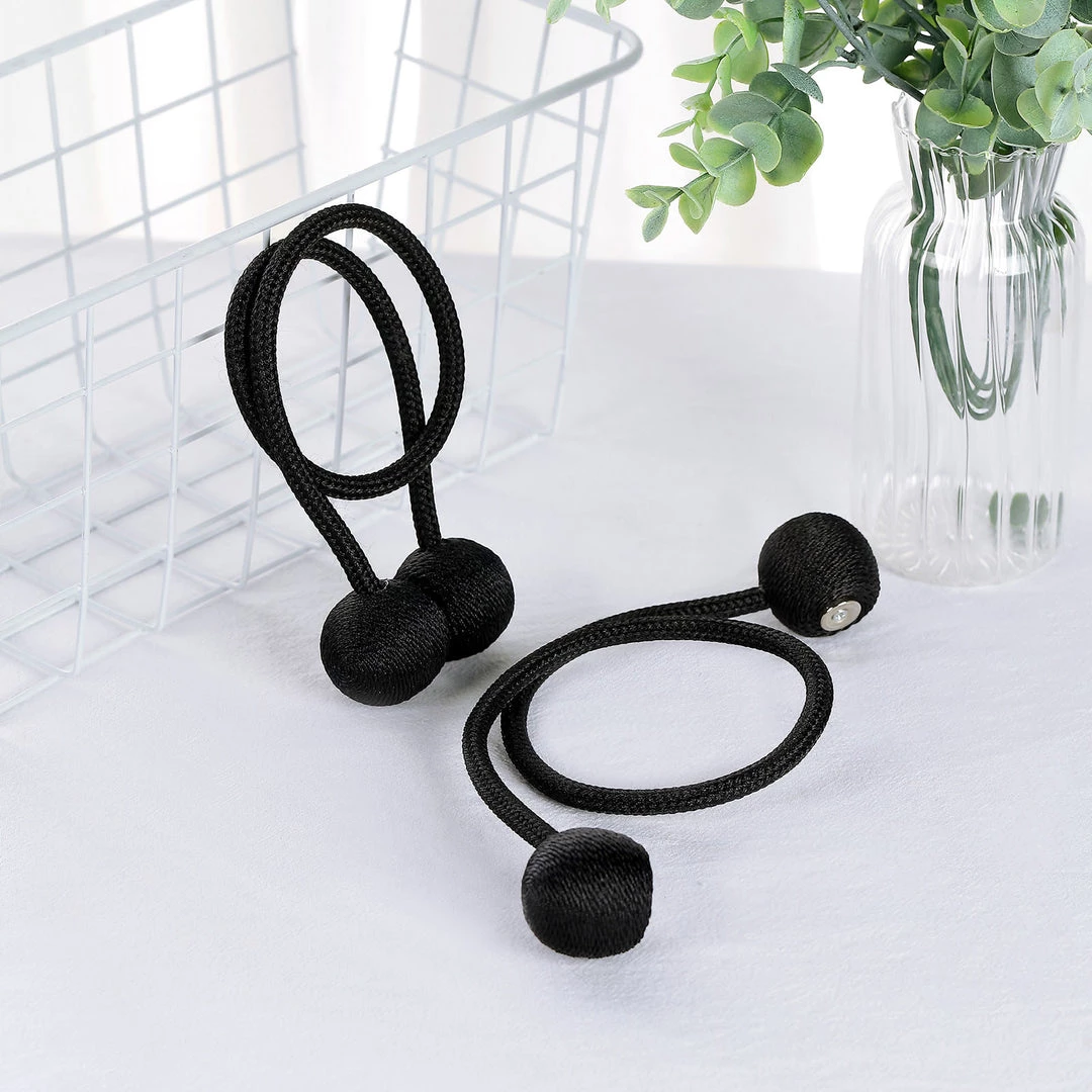HIER_3130 Home Décor 2 Pack | Black Magnetic Curtain Tie Backs For Window Drapes And Backdrop Panels 6 HIER_3130 Home Décor 2 Pack | Black Magnetic Curtain Tie Backs For Window Drapes And Backdrop Panels