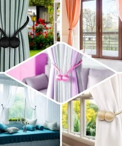 HIER_3130 2 Pack | Pink Magnetic Curtain Tie Backs For Window Drapes And Backdrop Panels 17 HIER_3130 2 Pack | Pink Magnetic Curtain Tie Backs For Window Drapes And Backdrop Panels