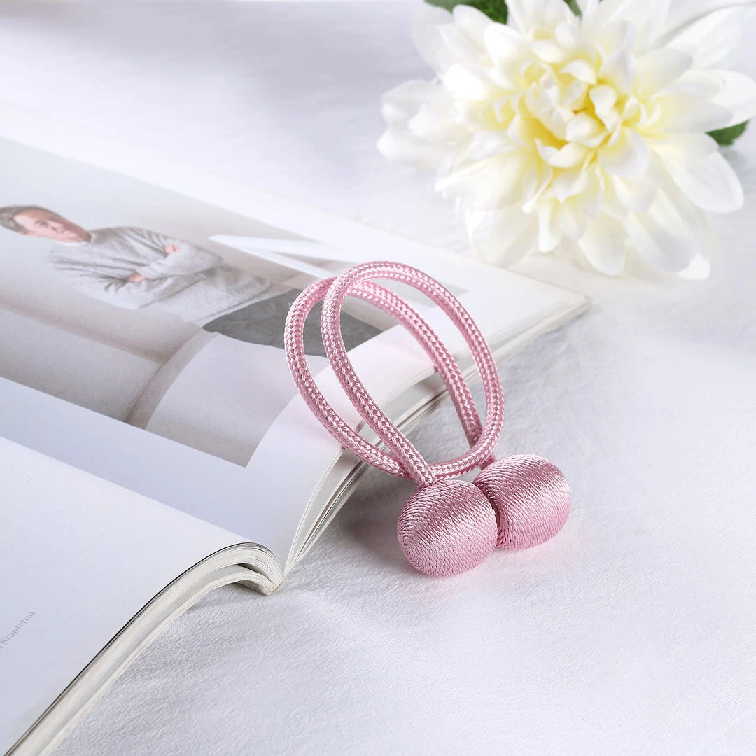 HIER_3130 2 Pack | Pink Magnetic Curtain Tie Backs For Window Drapes And Backdrop Panels 2 HIER_3130 2 Pack | Pink Magnetic Curtain Tie Backs For Window Drapes And Backdrop Panels
