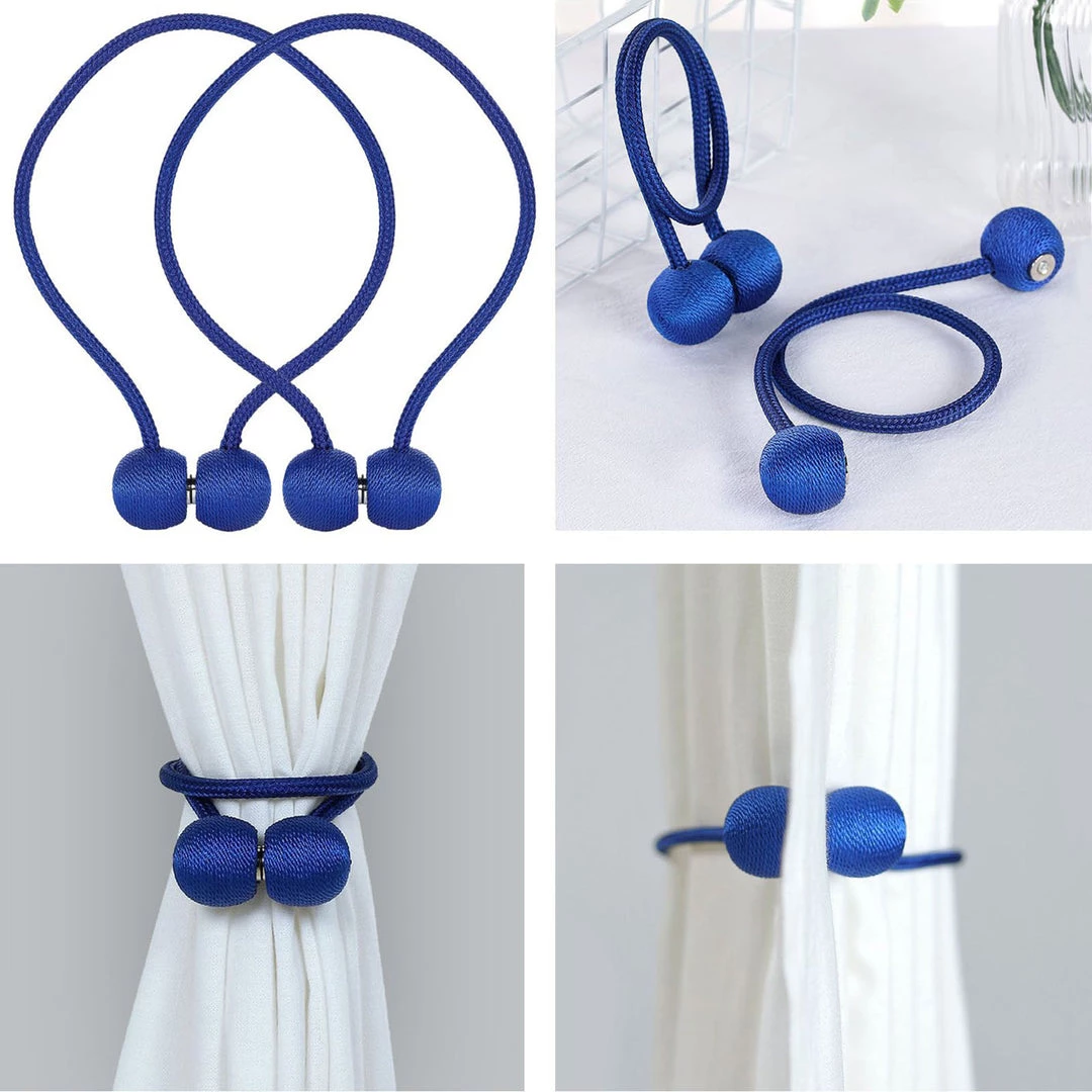 HIER_3130 2 Pack | Royal Blue Magnetic Curtain Tie Backs For Window Drapes & Backdrop Panels Wall & Hanging Décor 1 HIER_3130 2 Pack | Royal Blue Magnetic Curtain Tie Backs For Window Drapes & Backdrop Panels Wall & Hanging Décor