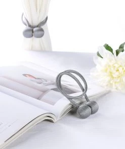 HIER_3130 2 Pack | Silver Magnetic Curtain Tie Backs For Window Drapes And Backdrop Panels Home Décor 23 HIER_3130 2 Pack | Silver Magnetic Curtain Tie Backs For Window Drapes And Backdrop Panels Home Décor