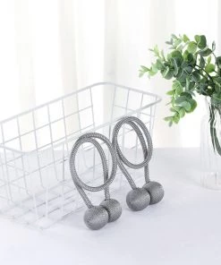 HIER_3130 2 Pack | Silver Magnetic Curtain Tie Backs For Window Drapes And Backdrop Panels Home Décor 19 HIER_3130 2 Pack | Silver Magnetic Curtain Tie Backs For Window Drapes And Backdrop Panels Home Décor