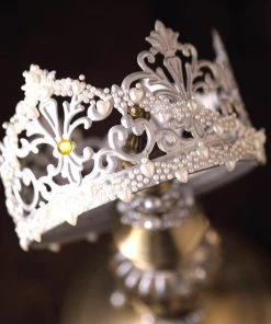 HIER_5150 Tabletop Decor White Self Adhesive Rhinestone DIY Craft Gem Stickers, Heart Pearl Trims