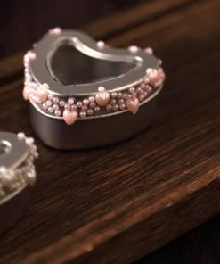 HIER_5150 Blush/Rose Gold Self Adhesive Rhinestone DIY Craft Gem Stickers, Heart Pearl Trims Tabletop Decor