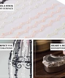 HIER_5150 Blush/Rose Gold Self Adhesive Rhinestone DIY Craft Gem Stickers, Heart Pearl Trims Tabletop Decor 16 HIER_5150 Blush/Rose Gold Self Adhesive Rhinestone DIY Craft Gem Stickers, Heart Pearl Trims Tabletop Decor