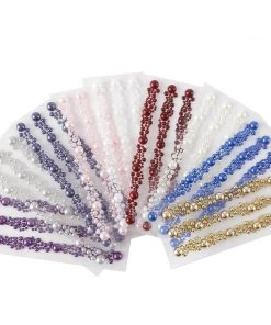 HIER_5150 Silver Self Adhesive Pearl Rhinestone Stickers, DIY Craft Peel & Stick Gem Stickers
