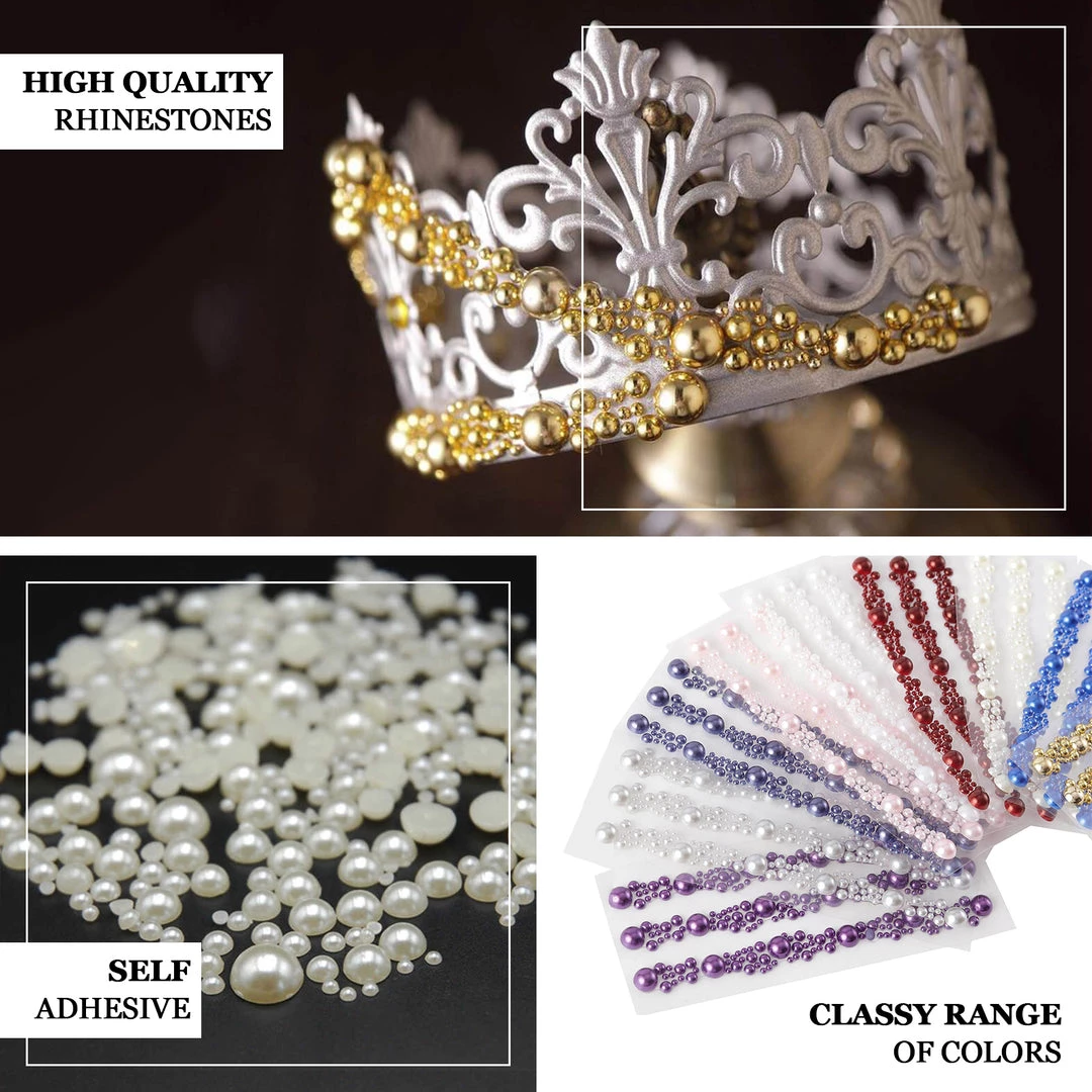 HIER_5150 Blush/Rose Gold Self Adhesive Pearl Rhinestone Stickers, DIY Craft Peel & Stick Gem Stickers 4 HIER_5150 Blush/Rose Gold Self Adhesive Pearl Rhinestone Stickers, DIY Craft Peel & Stick Gem Stickers