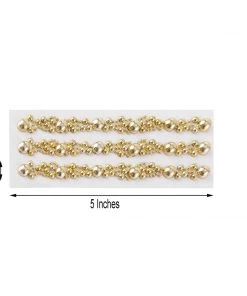 HIER_5150 Gold Self Adhesive Pearl Rhinestone Stickers, DIY Craft Peel & Stick Gem Stickers Tabletop Decor