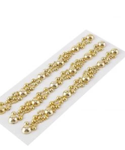 HIER_5150 Gold Self Adhesive Pearl Rhinestone Stickers, DIY Craft Peel & Stick Gem Stickers Tabletop Decor