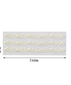 HIER_5150 Ivory Self Adhesive Pearl Rhinestone Stickers, DIY Craft Peel & Stick Gem Stickers Tabletop Decor