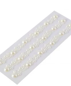 HIER_5150 Ivory Self Adhesive Pearl Rhinestone Stickers, DIY Craft Peel & Stick Gem Stickers Tabletop Decor