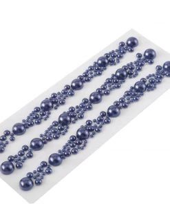 HIER_5150 Navy Blue Self Adhesive Pearl Rhinestone Stickers, DIY Craft Peel & Stick Gem Stickers Tabletop Decor