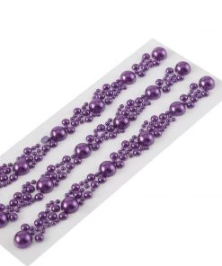 HIER_5150 Purple Self Adhesive Pearl Rhinestone Stickers, DIY Craft Peel & Stick Gem Stickers